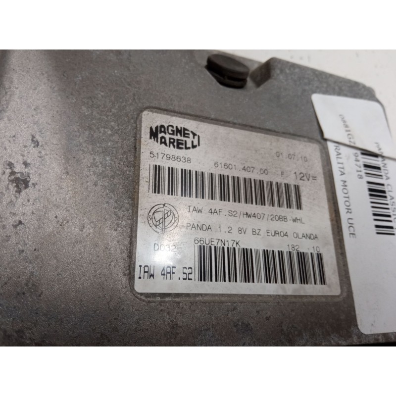 Recambio de centralita motor uce para fiat panda / panda classic (169_) 1.2 (169.axb11, 169.axb1a) referencia OEM IAM 51798638  