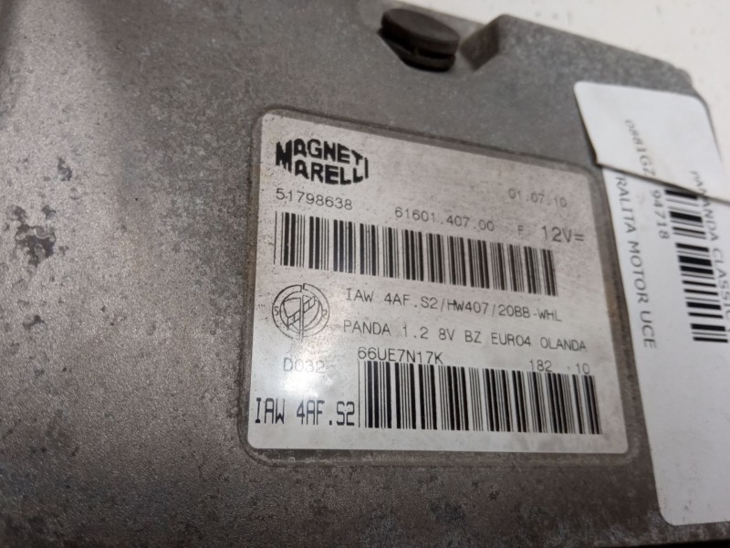 Recambio de centralita motor uce para fiat panda / panda classic (169_) 1.2 (169.axb11, 169.axb1a) referencia OEM IAM 51798638  