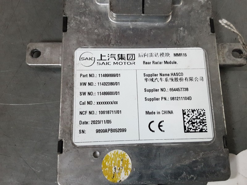 Recambio de modulo radar control distancia para mg zs suv (azs1) 1.0 t-gdi referencia OEM IAM 11489899  