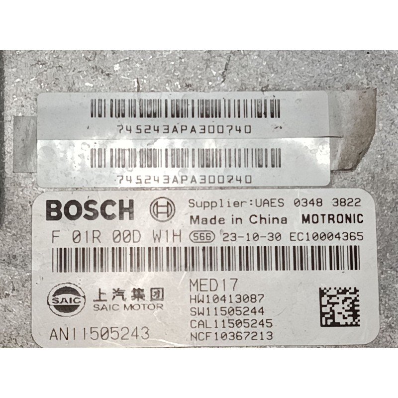 Recambio de centralita motor uce para mg zs suv (azs1) 1.0 t-gdi referencia OEM IAM 10413087  