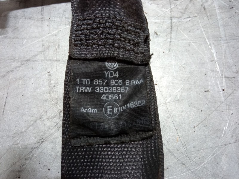 Recambio de cinturon seguridad trasero izquierdo para volkswagen touran (1t1, 1t2) 1.6 fsi referencia OEM IAM 1T0857805B  