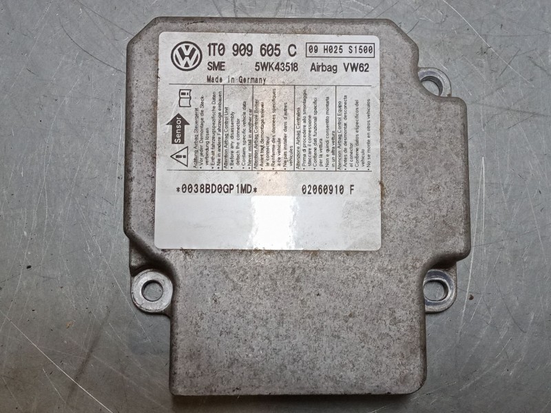 Recambio de centralita airbag para volkswagen touran (1t1, 1t2) 1.9 tdi referencia OEM IAM 1T0909605C 5WK43518 