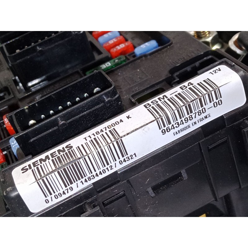 Recambio de caja reles / fusibles para citroën c3 pluriel (hb_) 1.4 hdi referencia OEM IAM 9643498780 T118470004K 