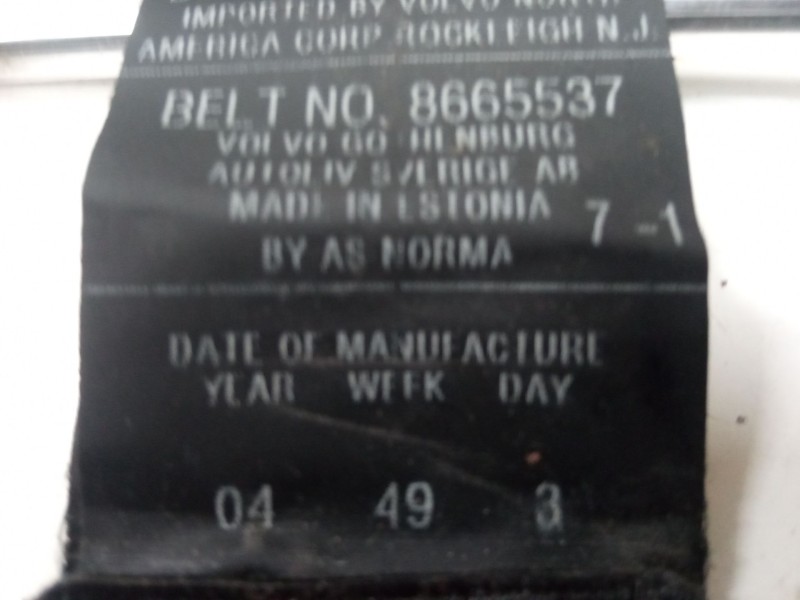 Recambio de cinturon seguridad trasero derecho para volvo v50 (545) 1.6 d referencia OEM IAM 8665537  