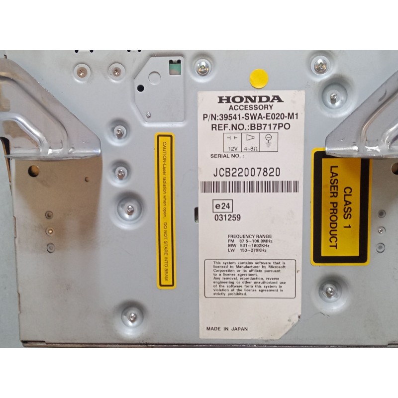 Recambio de pantalla multifuncion para honda cr-v iii (re_) 2.2 i-ctdi 4wd (re6) referencia OEM IAM 39541SWAE020M1  