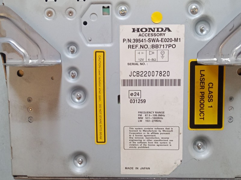 Recambio de pantalla multifuncion para honda cr-v iii (re_) 2.2 i-ctdi 4wd (re6) referencia OEM IAM 39541SWAE020M1  