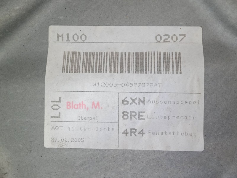 Recambio de elevalunas electrico trasero izquierdo para volkswagen touran (1t1, 1t2) 1.9 tdi referencia OEM IAM 1T0839729H  