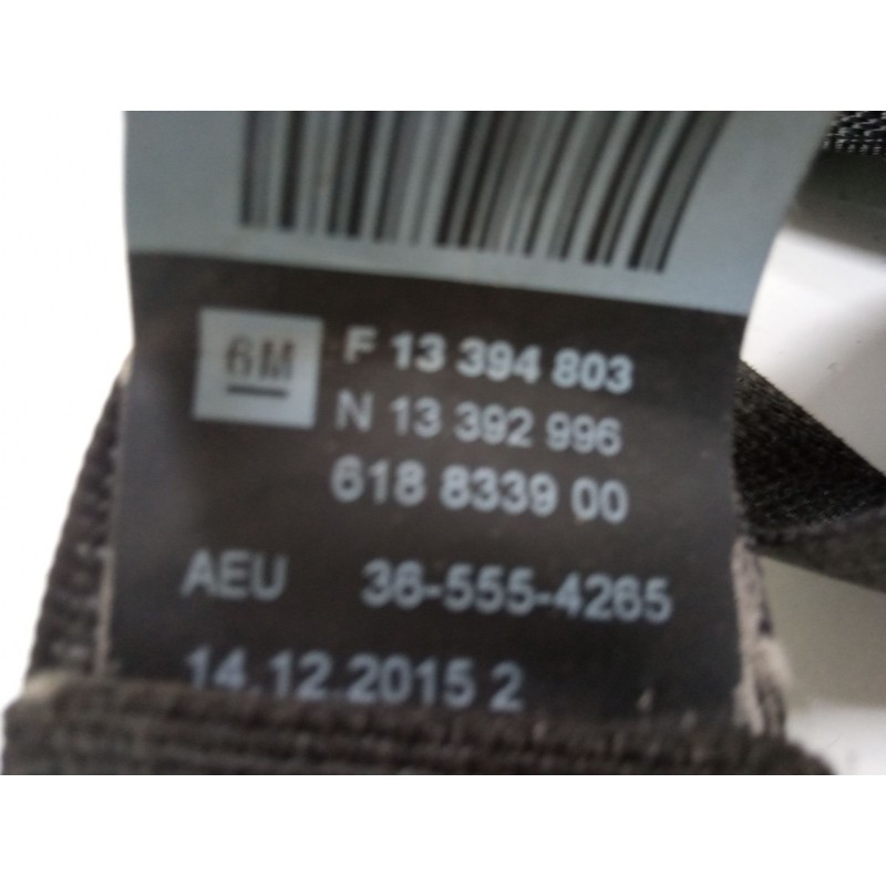 Recambio de cinturon seguridad delantero izquierdo para opel zafira tourer c (p12) 1.6 cdti (75) referencia OEM IAM   