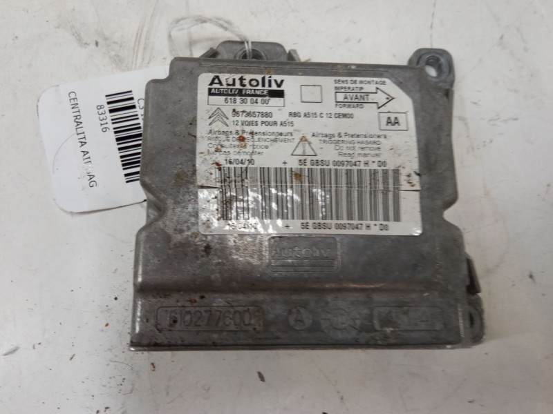 Recambio de centralita airbag para citroën c3 ii (sc_) 1.4 referencia OEM IAM 9673657880 618300400 