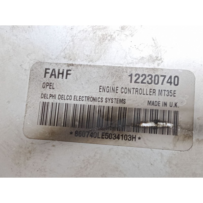 Recambio de centralita motor uce para opel astra h (a04) 2.0 turbo (l48) referencia OEM IAM 12230740  