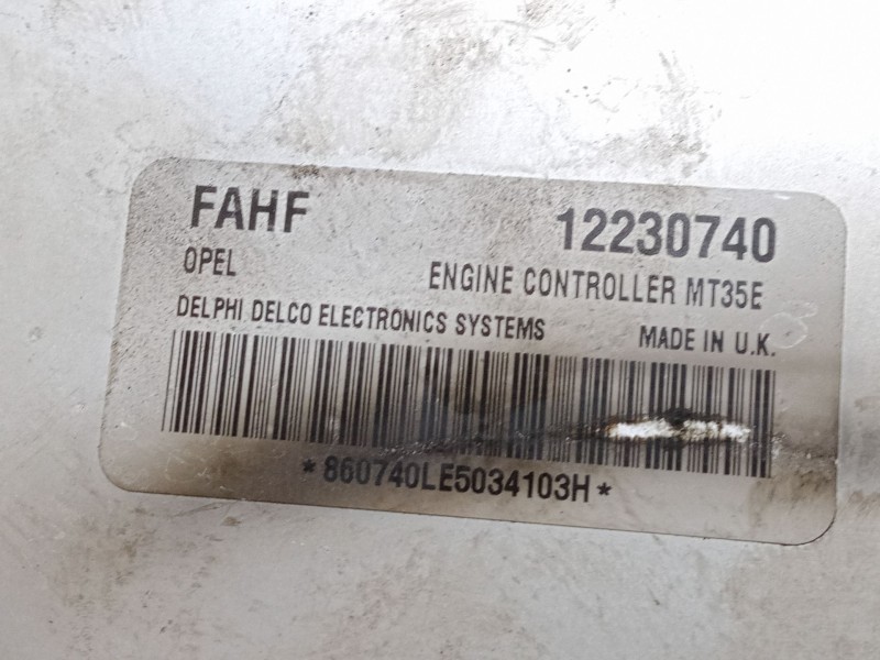 Recambio de centralita motor uce para opel astra h (a04) 2.0 turbo (l48) referencia OEM IAM 12230740  