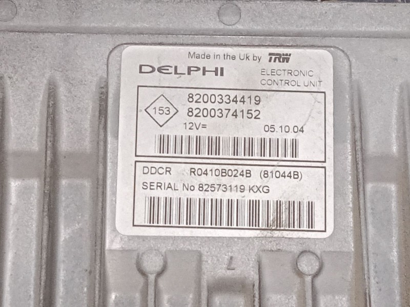 Recambio de centralita motor uce para renault megane ii (bm0/1_, cm0/1_) 1.5 dci (bm0f, bm0t, bm2b, cm0f, cm0t) referencia OEM I