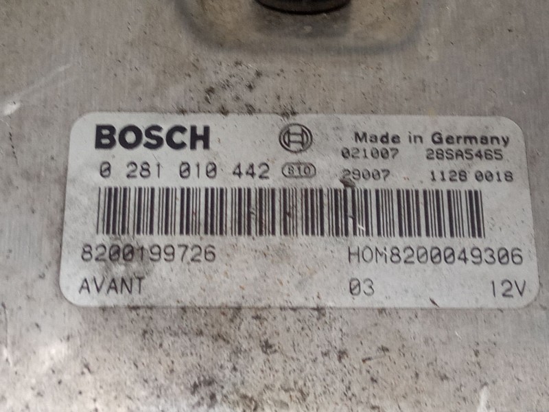 Recambio de centralita motor uce para renault scénic i monospace (ja0/1_, fa0_) 1.9 dti (ja1u) referencia OEM IAM 8200199726 028