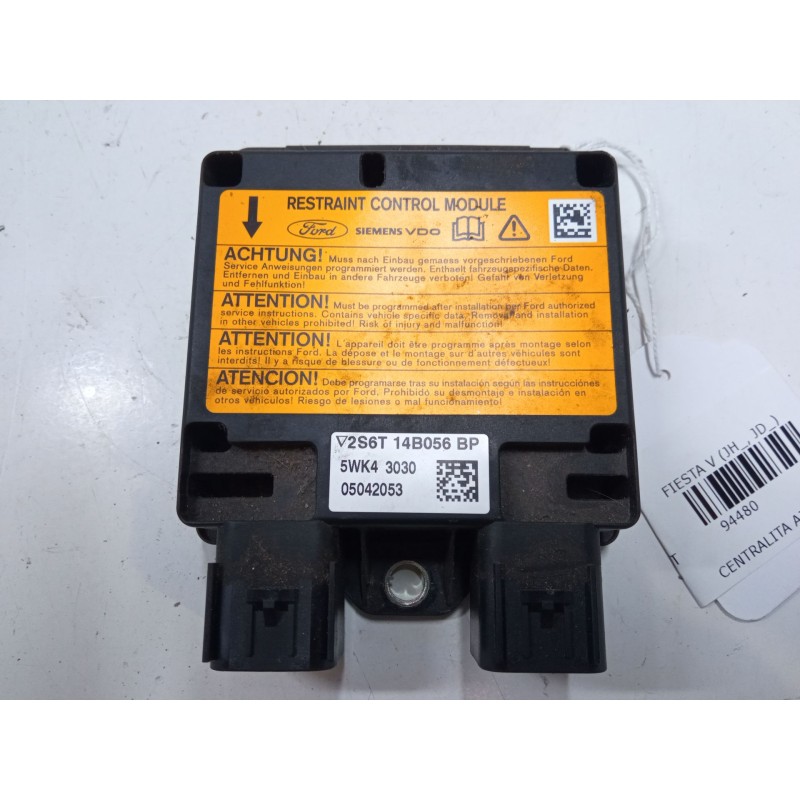 Recambio de centralita airbag para ford fiesta v (jh_, jd_) 1.4 16v referencia OEM IAM 2S6T14B056BP 5WK43030 