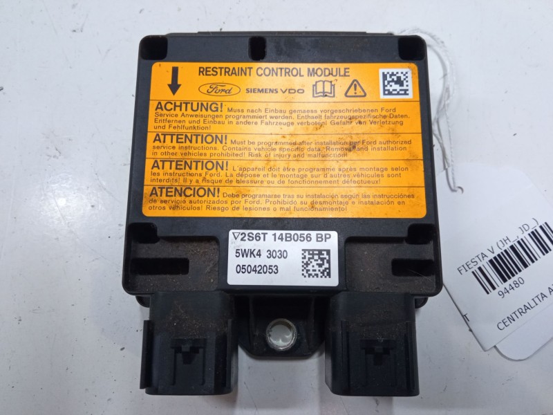Recambio de centralita airbag para ford fiesta v (jh_, jd_) 1.4 16v referencia OEM IAM 2S6T14B056BP 5WK43030 