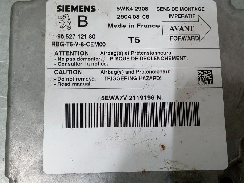 Recambio de centralita airbag para peugeot 307 (3a/c) 1.4 16v referencia OEM IAM 9652712180 5WK42908 