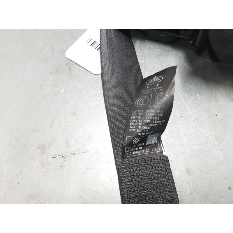 Recambio de cinturon seguridad trasero central para mg zs suv (azs1) 1.0 t-gdi referencia OEM IAM 10242536  