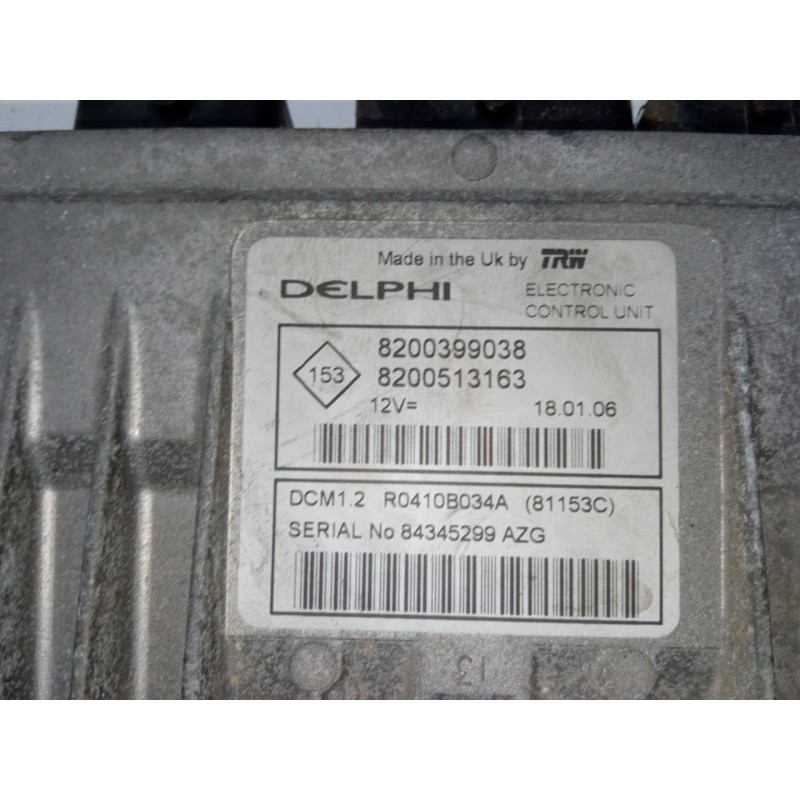 Recambio de centralita motor uce para renault clio iii (br0/1, cr0/1) 1.5 dci (c/br0g, c/br1g) referencia OEM IAM 8200399038 820