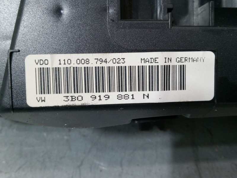 Recambio de cuadro instrumentos para volkswagen passat b3/b4 (3a2, 35i) 1.9 tdi referencia OEM IAM 3B0919881N  