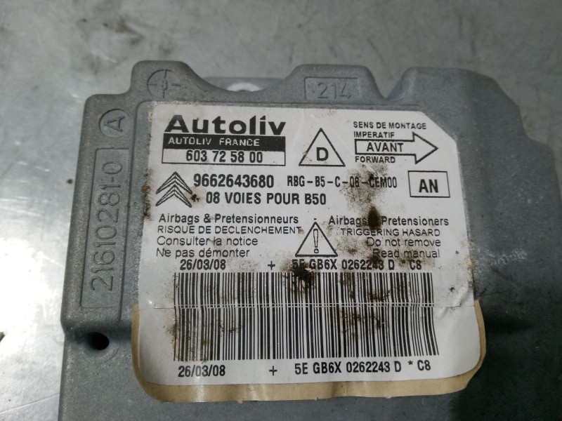 Recambio de centralita airbag para citroën c4 coupé (la_) 1.6 hdi referencia OEM IAM 9662643680 603725800 