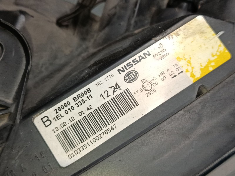 Recambio de faro izquierdo para nissan qashqai i (j10, nj10) 1.6 referencia OEM IAM 26060BR00B  