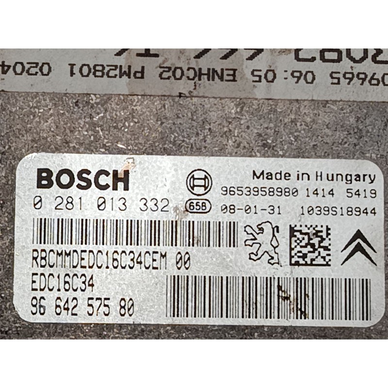 Recambio de centralita motor uce para peugeot 307 break (3e) 1.6 hdi 110 referencia OEM IAM 9664257580  