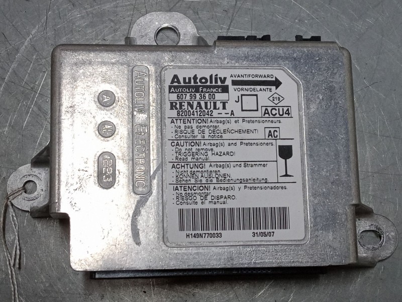 Recambio de centralita airbag para renault scénic ii (jm0/1_) 1.6 16v (jm1r) referencia OEM IAM 8200412042A 607993600 
