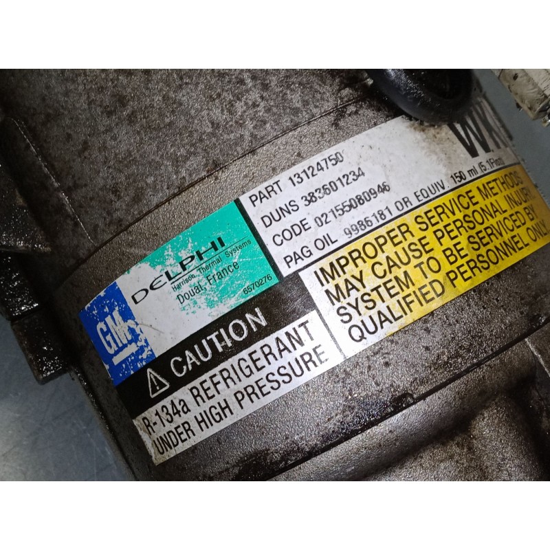 Recambio de compresor a/a para opel astra h (a04) 2.0 turbo (l48) referencia OEM IAM 13124750  