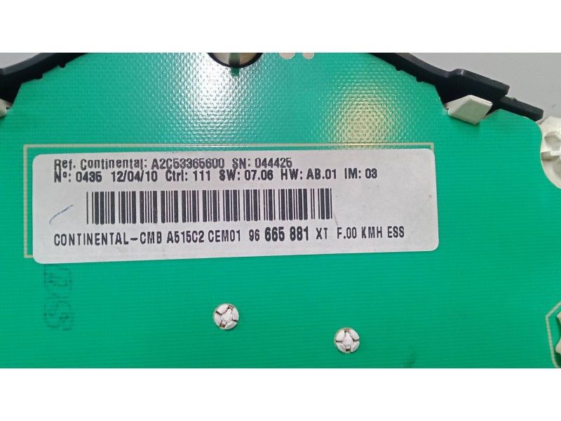 Recambio de cuadro instrumentos para citroën c3 ii (sc_) 1.4 referencia OEM IAM 96665881XT  