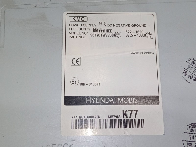 Recambio de radio cd para kia rio iii (ub) 1.1 crdi referencia OEM IAM 961701W770  