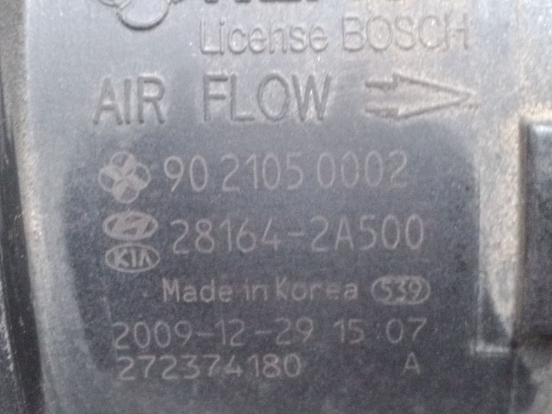 Recambio de caudalimetro para kia cee´d hatchback (ed) 1.6 crdi 90 referencia OEM IAM 281642A500  