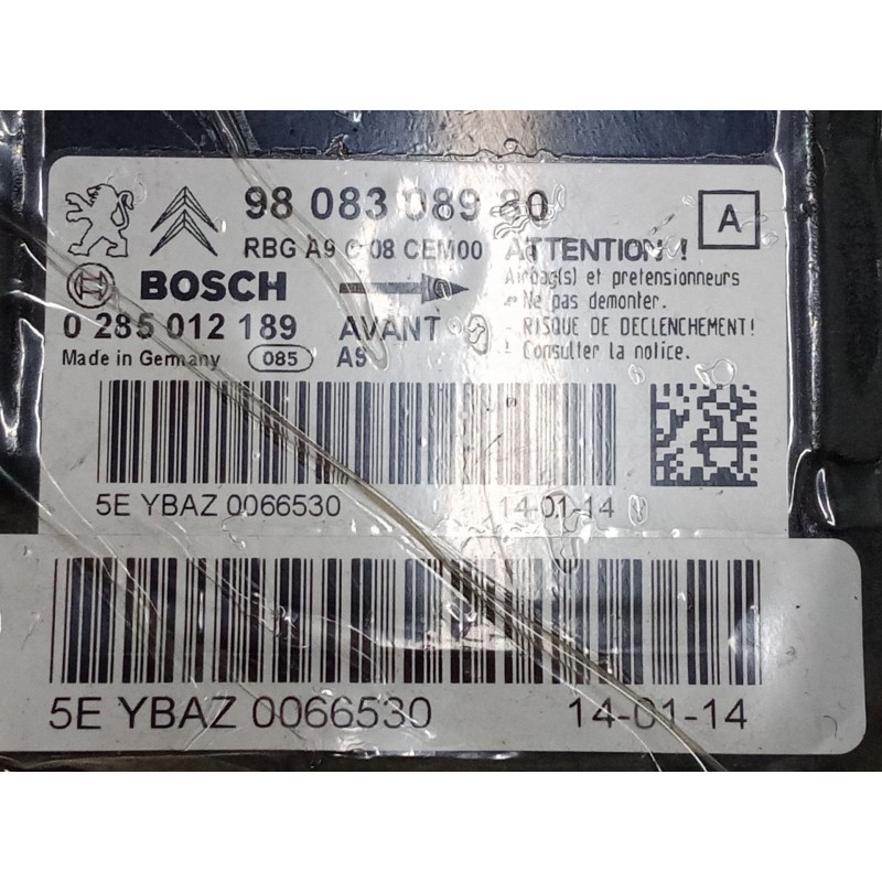 Recambio de centralita airbag para peugeot 208 i (ca_, cc_) 1.2 vti 82 referencia OEM IAM 9808308980 0285012189 