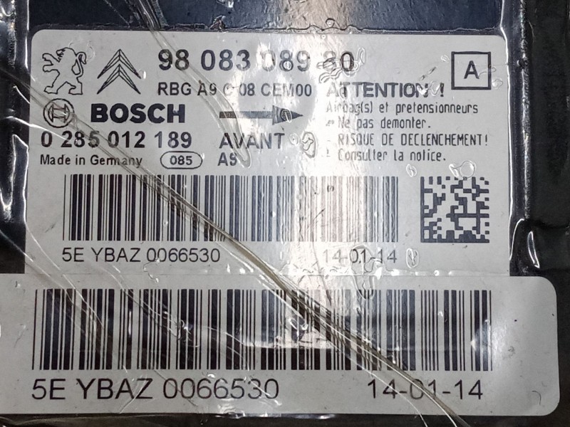 Recambio de centralita airbag para peugeot 208 i (ca_, cc_) 1.2 vti 82 referencia OEM IAM 9808308980 0285012189 