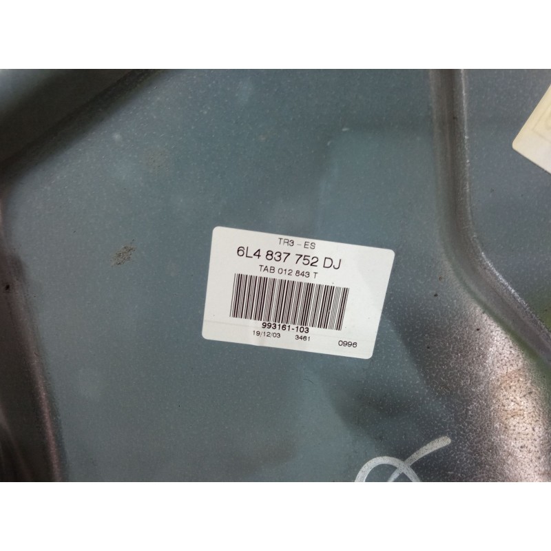Recambio de elevalunas electrico delantero derecho para seat cordoba (6l2) 1.9 tdi referencia OEM IAM 6L4837752DJ  