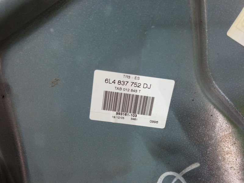Recambio de elevalunas electrico delantero derecho para seat cordoba (6l2) 1.9 tdi referencia OEM IAM 6L4837752DJ  