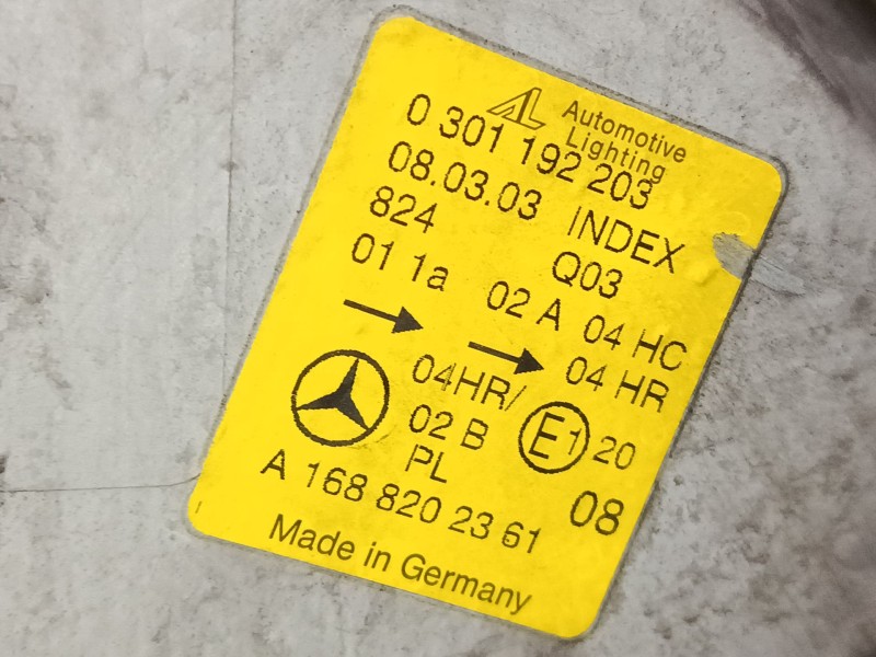 Recambio de faro izquierdo para mercedes-benz clase a (w168) a 210 (168.035, 168.135) referencia OEM IAM A1688202361  