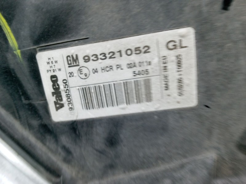 Recambio de faro izquierdo para opel meriva a monospace (x03) 1.6 16v (e75) referencia OEM IAM 93321052  