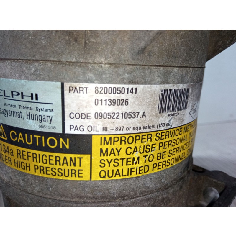 Recambio de compresor a/a para renault megane ii (bm0/1_, cm0/1_) 1.6 16v (bm0c, cm0c) referencia OEM IAM 8200050141 01139026 09