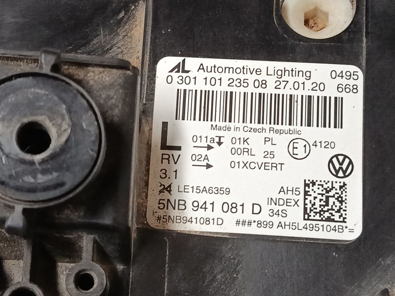Recambio de faro izquierdo xenon para volkswagen tiguan (ad1, ax1) 2.0 tdi referencia OEM IAM 5NB941081D  