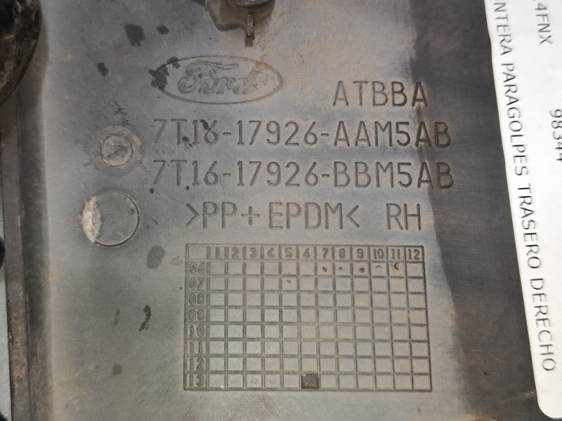 Recambio de puntera paragolpes trasero derecho para ford tourneo connect 1.8 tdci referencia OEM IAM 7T1617926AAM5AB  