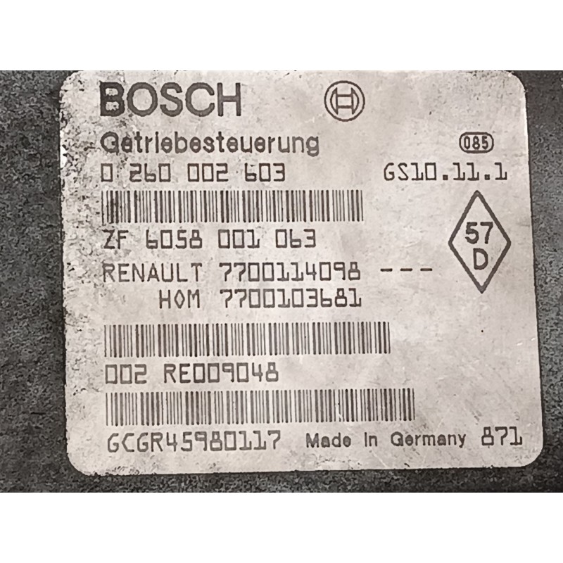 Recambio de centralita cambio automatico para renault espace iii (je0_) 3.0 v6 24v (je0g, je0r) referencia OEM IAM 7700114098 02