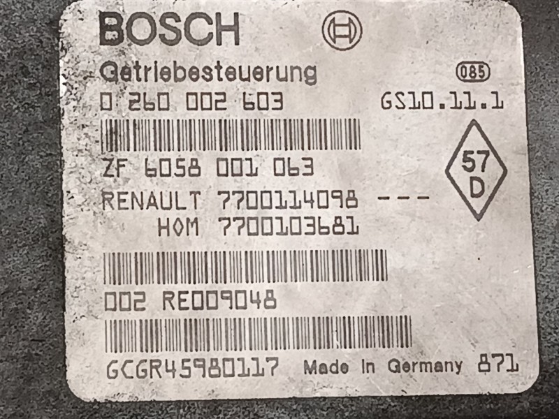 Recambio de centralita cambio automatico para renault espace iii (je0_) 3.0 v6 24v (je0g, je0r) referencia OEM IAM 7700114098 02