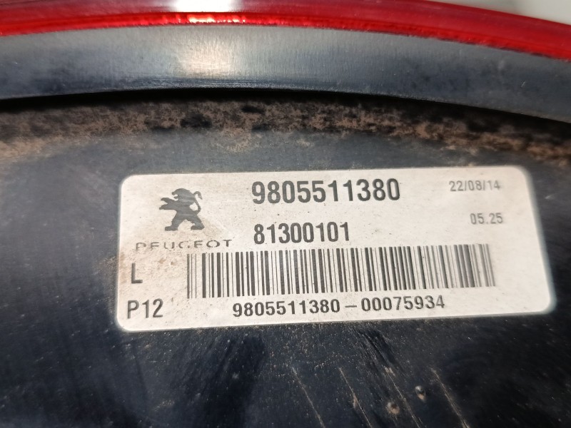 Recambio de piloto trasero porton izquierdo para peugeot 3008 i monospace (0u_) 1.6 bluehdi 120 referencia OEM IAM 9805511380 81