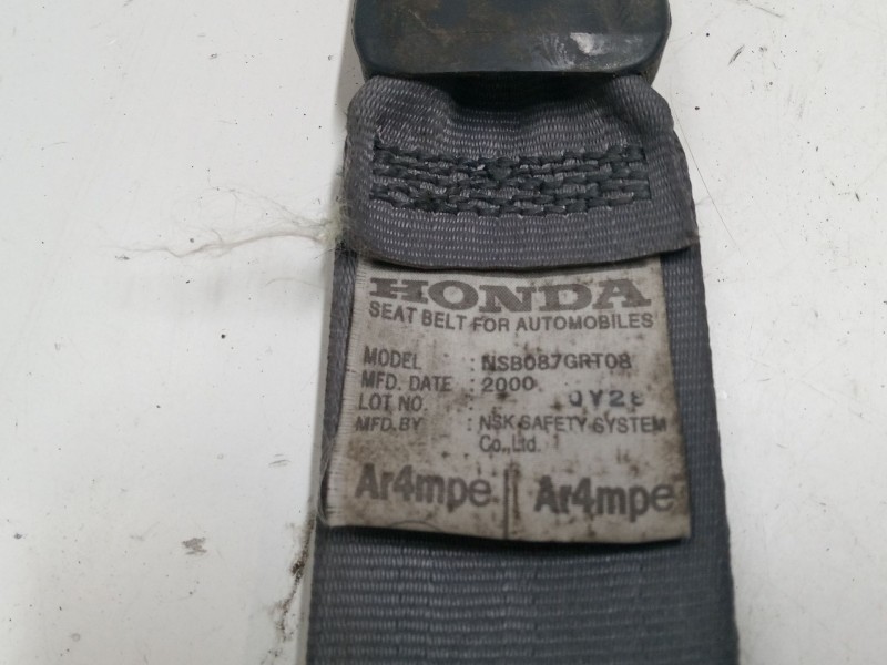 Recambio de cinturon seguridad delantero derecho 3p para honda hr-v (gh_) 1.6 16v 4wd (gh2, gh4) referencia OEM IAM NSB087GRT08 