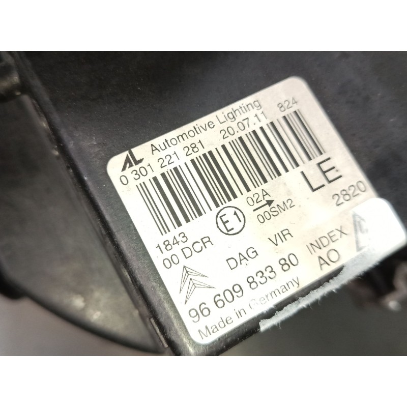 Recambio de faro izquierdo xenon para citroën c6 (td_) 2.7 hdi referencia OEM IAM 9660983380 FARO IZQUIERDO XENON 
