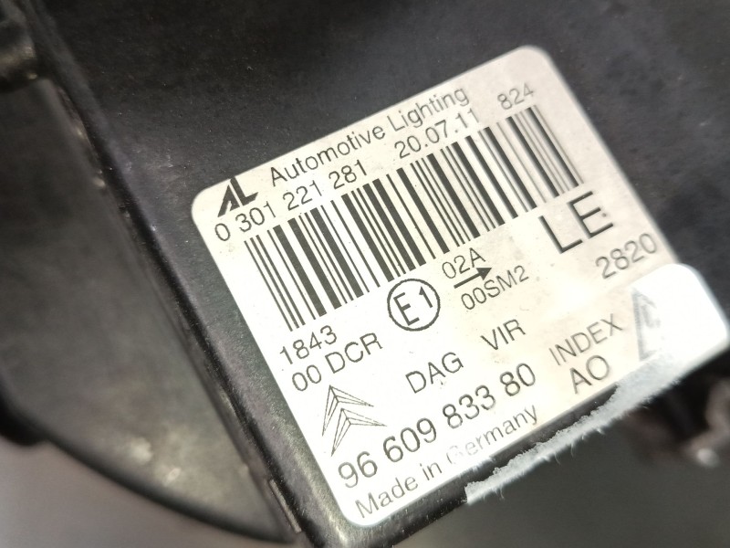 Recambio de faro izquierdo xenon para citroën c6 (td_) 2.7 hdi referencia OEM IAM 9660983380 FARO IZQUIERDO XENON 