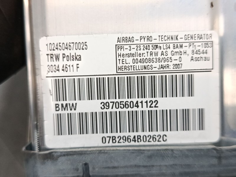 Recambio de airbag salpicadero para bmw x3 (e83) 2.0 sd referencia OEM IAM 397056041122  