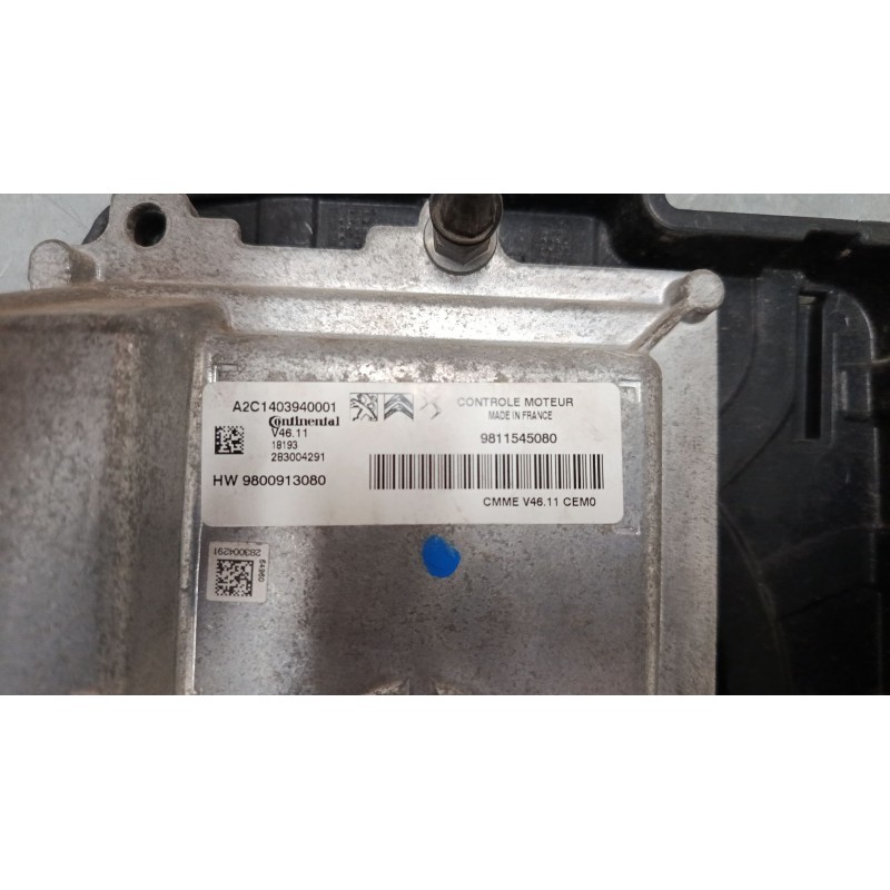 Recambio de centralita motor uce para citroën c-elysee (dd_) 1.2 vti 82 referencia OEM IAM 9811545080 A2C1403940001 HW9800913080