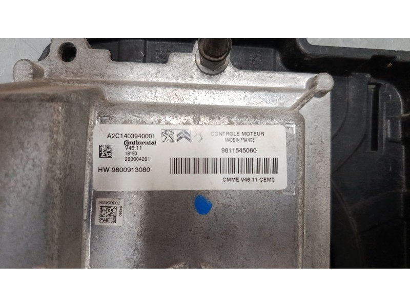 Recambio de centralita motor uce para citroën c-elysee (dd_) 1.2 vti 82 referencia OEM IAM 9811545080 A2C1403940001 HW9800913080