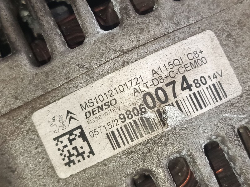 Recambio de alternador para peugeot 2008 i (cu_) 1.2 thp 110 / puretech 110 referencia OEM IAM 9806007480 1012101721 